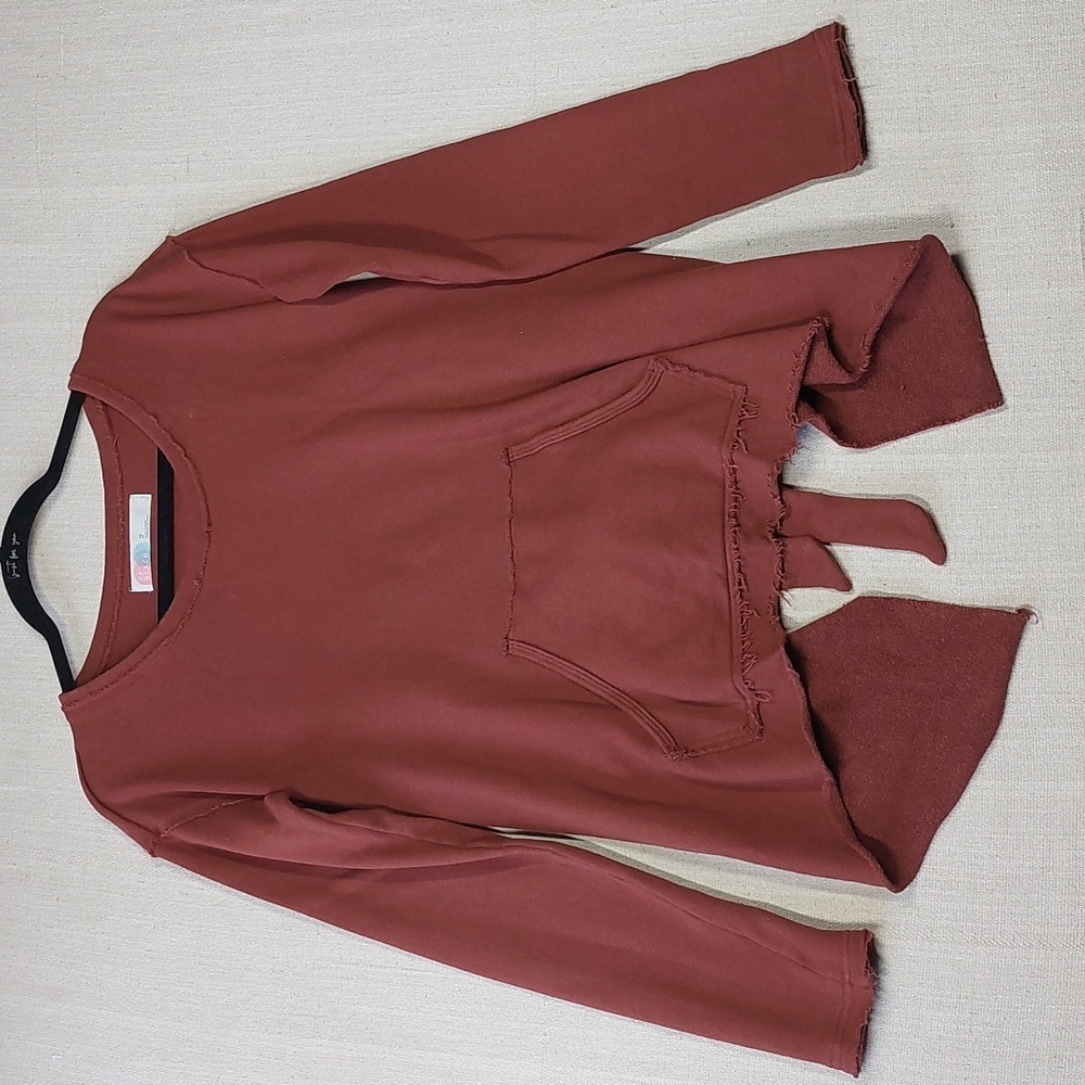 Free People Sweater Size XS Burgandy Open Back